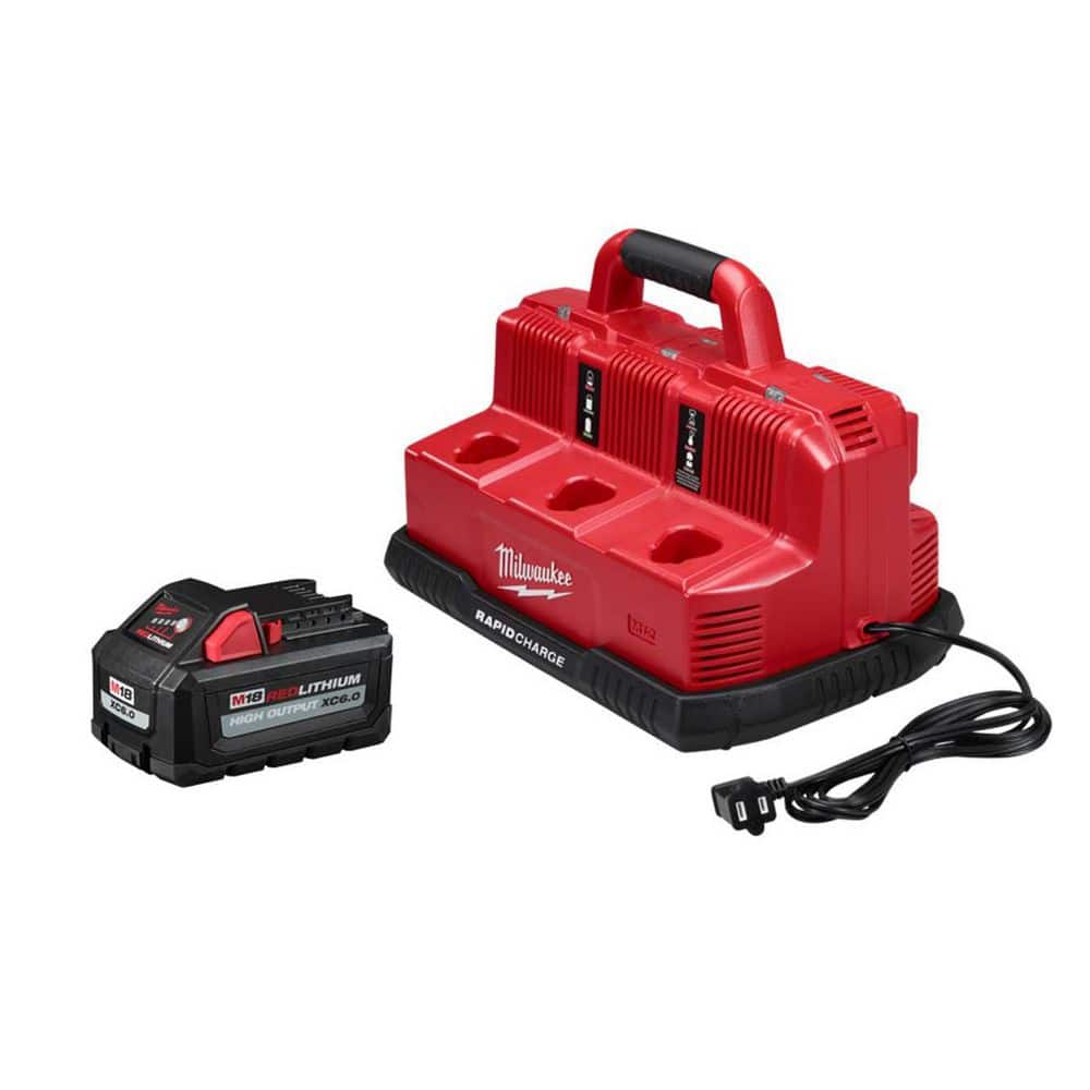 M18 18-Volt Lithium-Ion High Output Battery Pack 6. 0Ah w/ 6-Port Sequential Rapid Battery Charger price history on PriceWatchPro