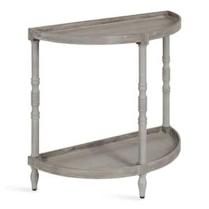 Bellport Gray 30 in. Half Circle MDF Console Table with Shelf