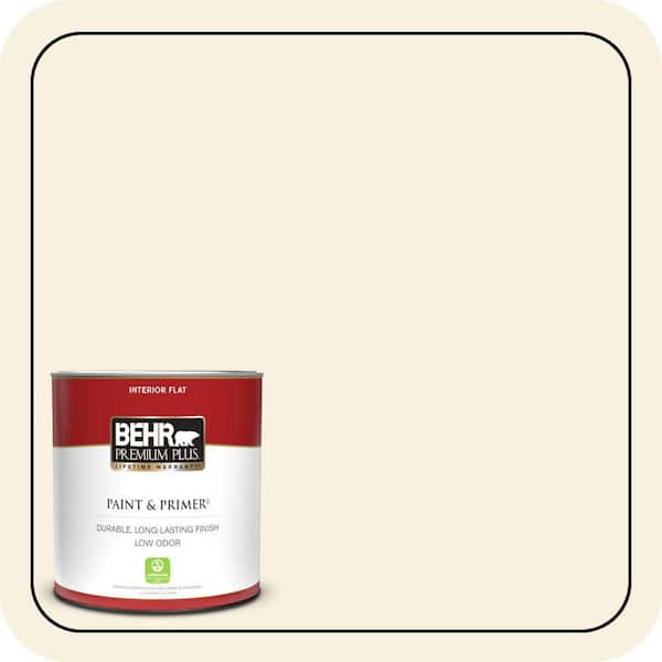 BEHR PREMIUM PLUS 1 qt. #340C-1 Powder Sand Flat Low Odor Interior Paint & Primer