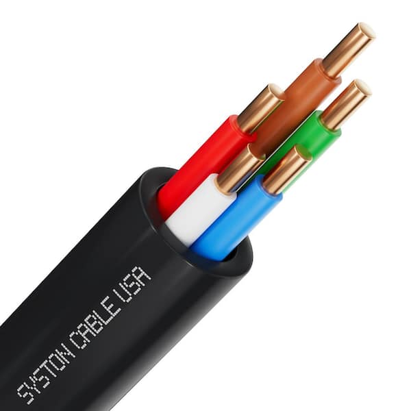 30 ft. 18 / 5 Balck Solid Copper Sprinkler Wire-Underground Irrigation, Field Central Control System UV Resistant UL/ETL