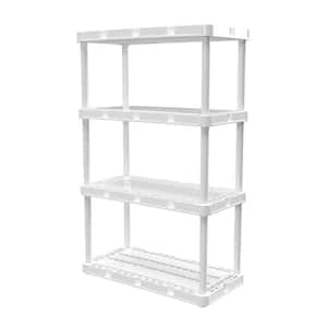 12 in. W x 48 in. H x 24 in. D 4 Shelves Resin Freestanding Cabinet Storage Unit System for Home or Garage in White