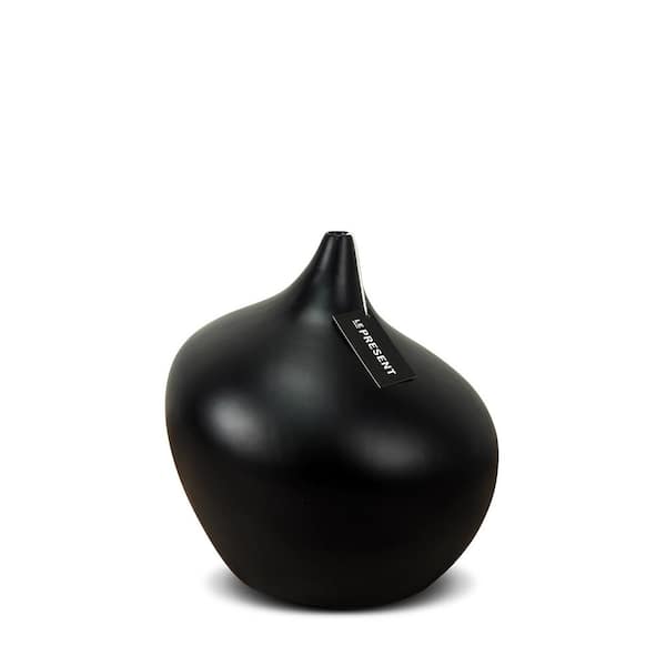 Unbranded Dame Ceramic Vase In Black Matte 8.6 in. Height