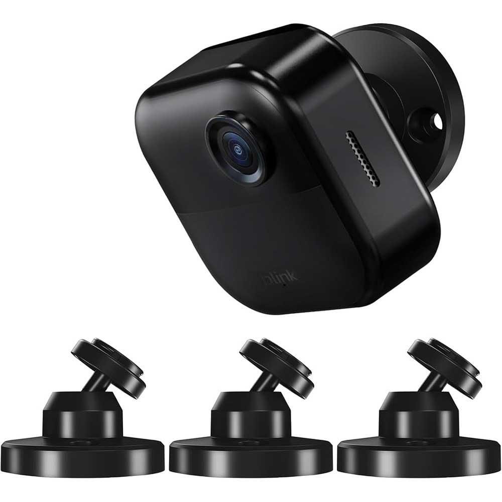 Outdoor Camera Mount, 360° Adjustable Wall Bracket, 3-Pack, Black