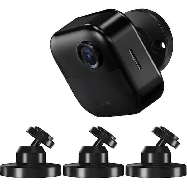 Outdoor Camera Mount, 360° Adjustable Wall Bracket, 3-Pack, Black