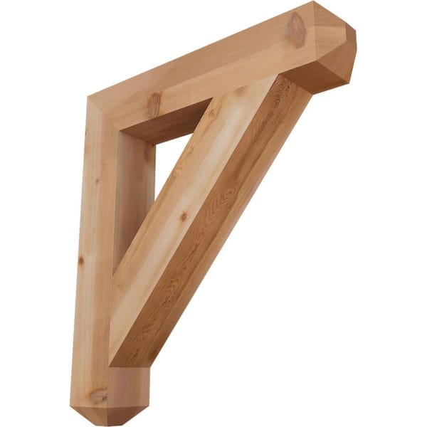 Ekena Millwork 5-1/2 in. x 38 in. x 34 in. Western Red Cedar Traditional Craftsman Smooth Bracket