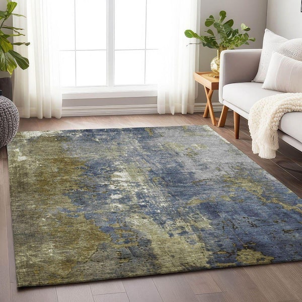 Chantille Machine Washable Indoor/Outdoor Abstract ACN1870 Khaki 3 ft. x 5 ft. Accent Rug