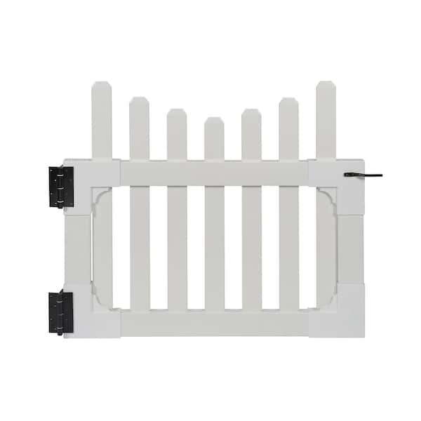 Photo 1 of 3.5 ft. W x 3 ft. H All American Vinyl Picket Fence Gate with Stainless Steel Hardware