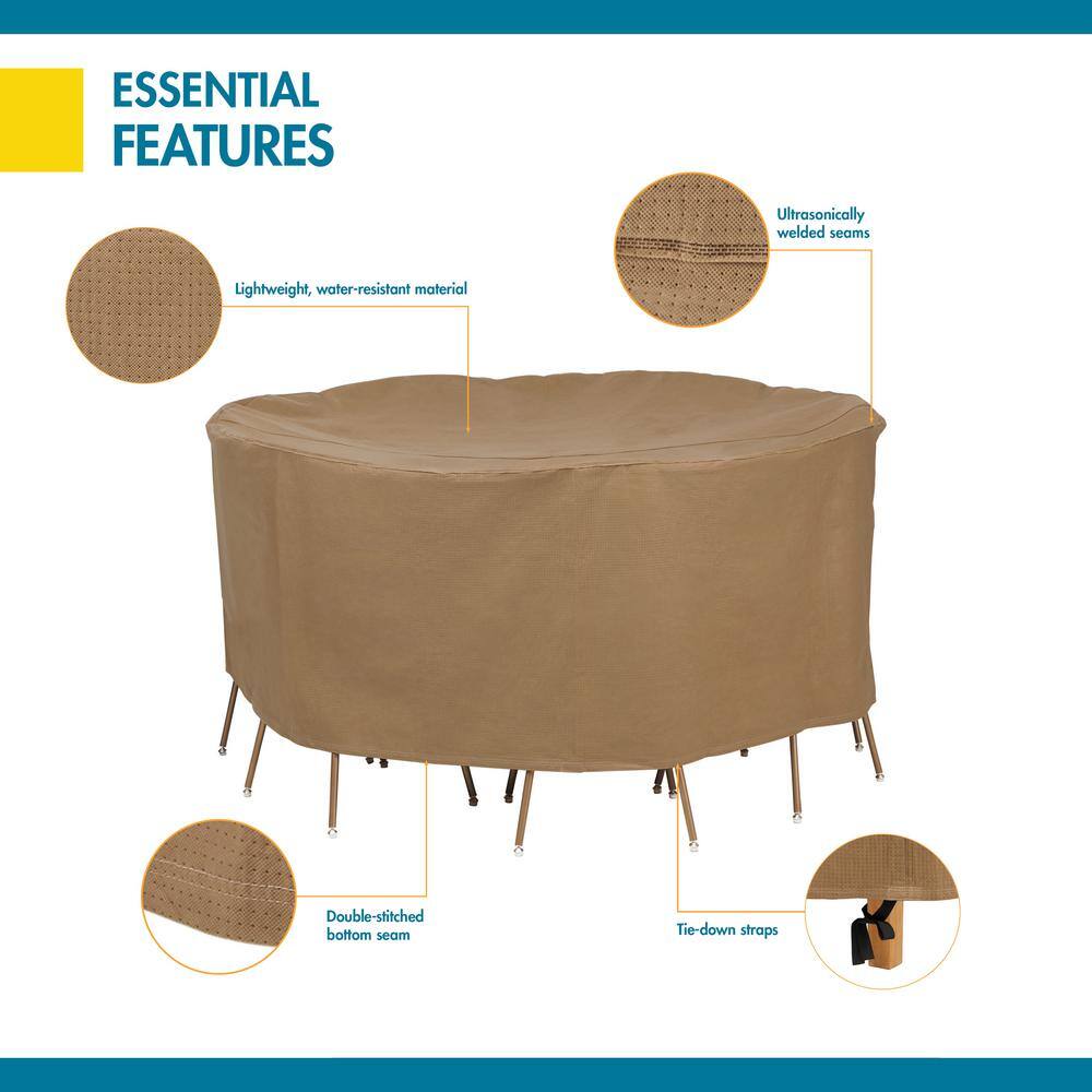 Latte Water-Resistant 76 Inch Round Patio Table & Chair Cover
