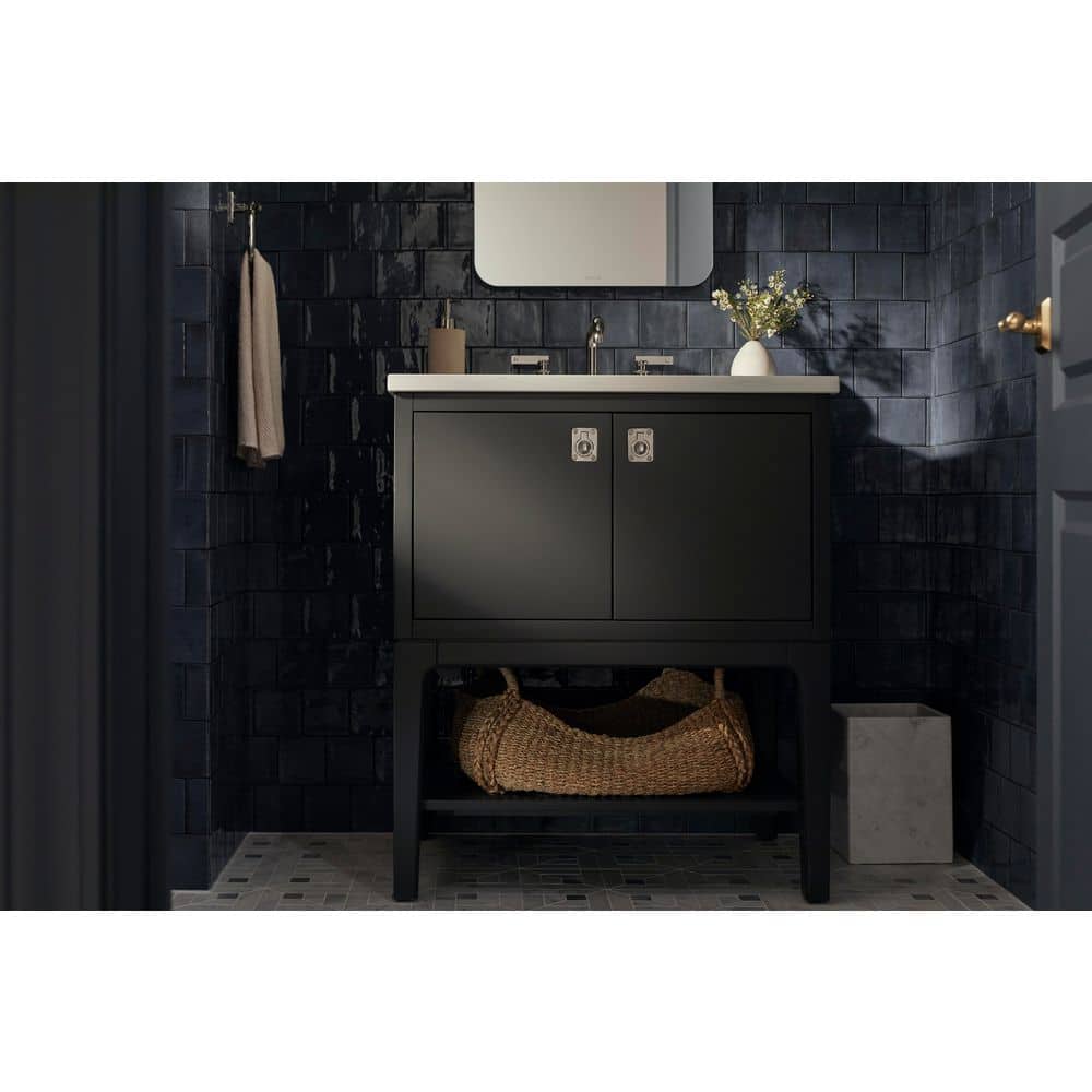 Light Clay Freestanding Bathroom Vanity with Quartz Top