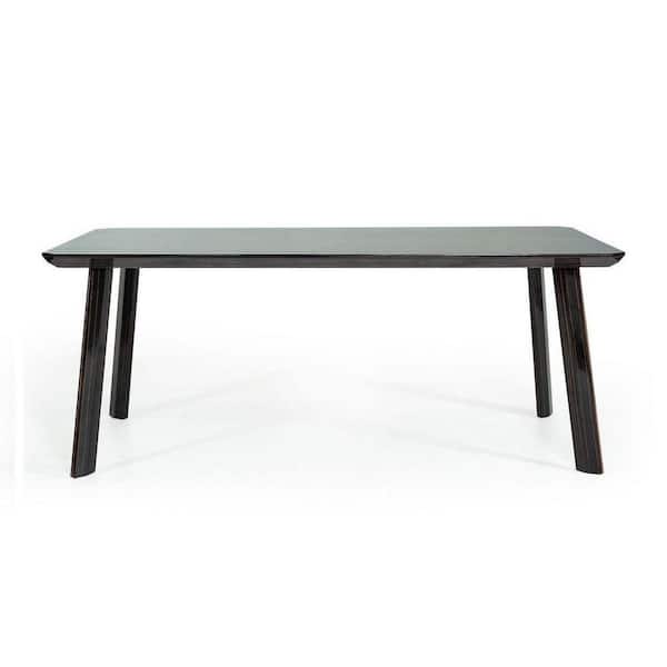 Modrest Chadwick Modern Ebony and Rosegold Wood 43 in. 4 Legs Dining Table Seats 6