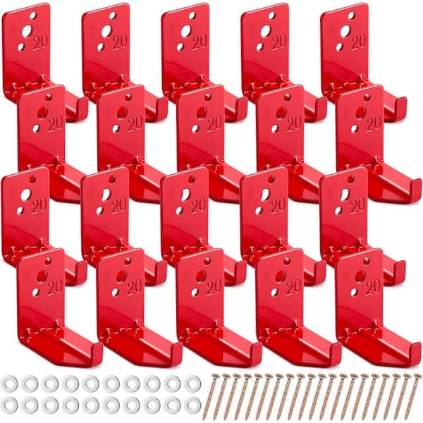 Universal Fire Extinguisher Mount Bracket 5 to 40 lb Holder Wall Hook Hanger 20 Pack with Installation Card