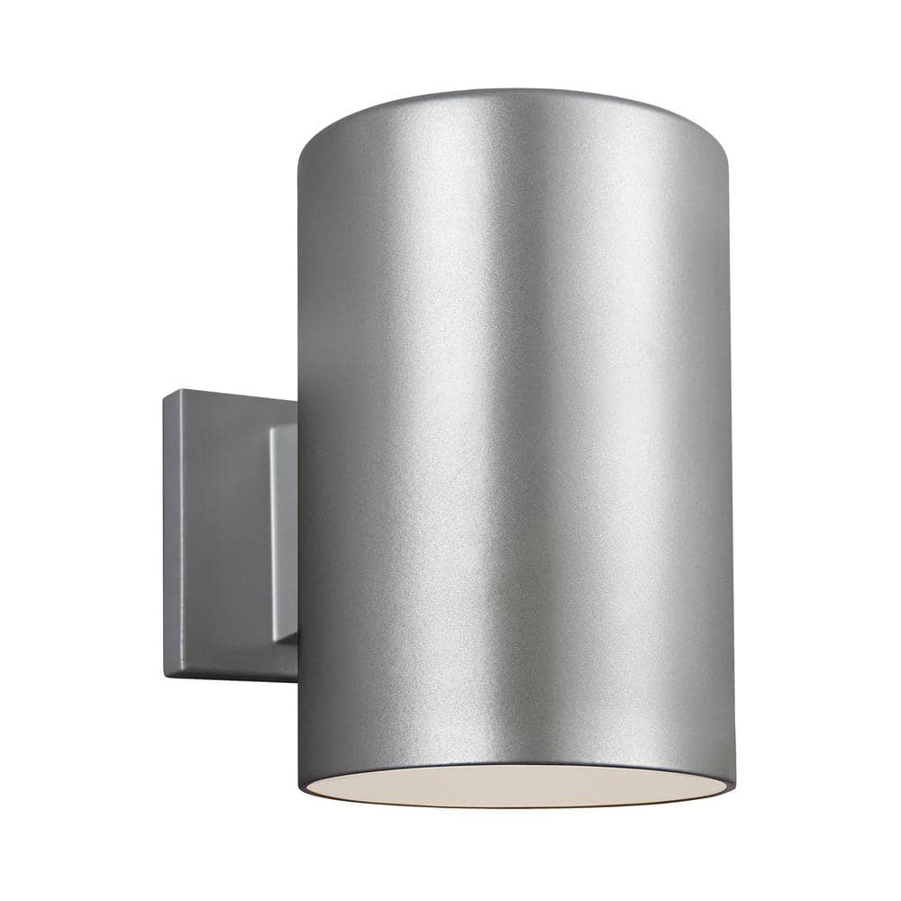Modern Elegance Nickel Finish Outdoor Wall Lantern, Energy Star Rated