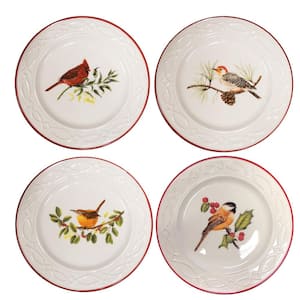 Winter Birds Multicolor Dessert Plate (Set of 4)