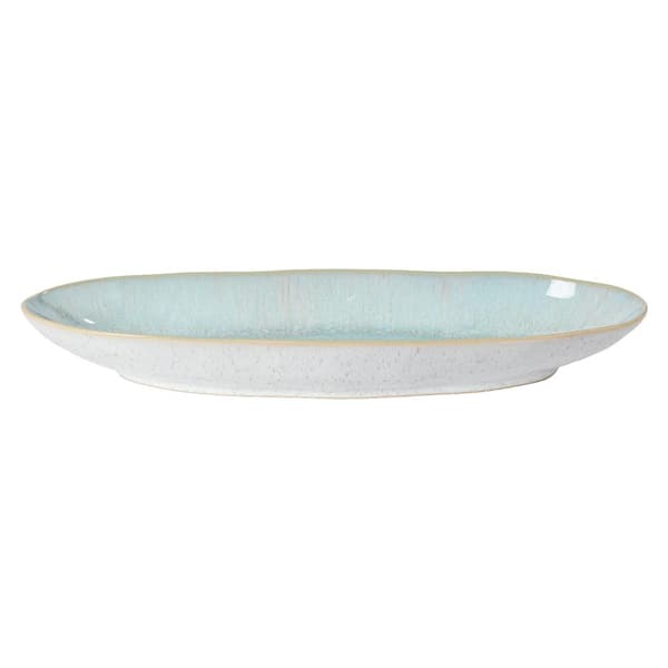 CASAFINA Eivissa 16 in. Oval Sea Blue Stoneware Platter