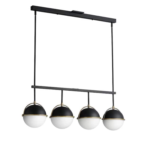Duke 4-Light Satin Brass Linear Pendant Light