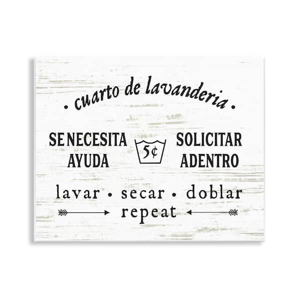 Stupell Industries Laundry Room Help Needed by Lettered and Lined Unframed Wall Plaque Typography Graphic Art Print 11 in. x 14 in.