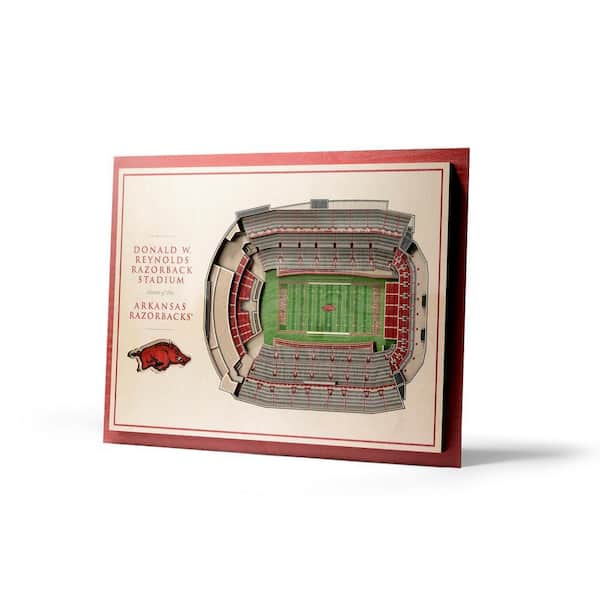 NCAA Arkansas Razorbacks 5-Layer Stadiumviews 3D Wooden Wall Art