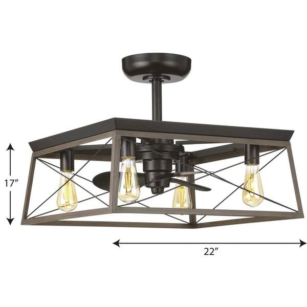 Progress Lighting Briarwood 22 In Antique Bronze 3 Blade Ac Motor Farmhouse Ceiling Fan With Four Lights And Remote Control P250067 020 Wb - Flush Mount Ceiling Fan With Chandelier Light Kitchen Progress Lighting Briarwood 22 In Antique Bronze 3 Blade Ac Motor Farmhouse Ceiling Fan With Four Lights And Remote Control P250067 020 Wb - Flush Mount Ceiling Fan With Chandelier Light Kitchen