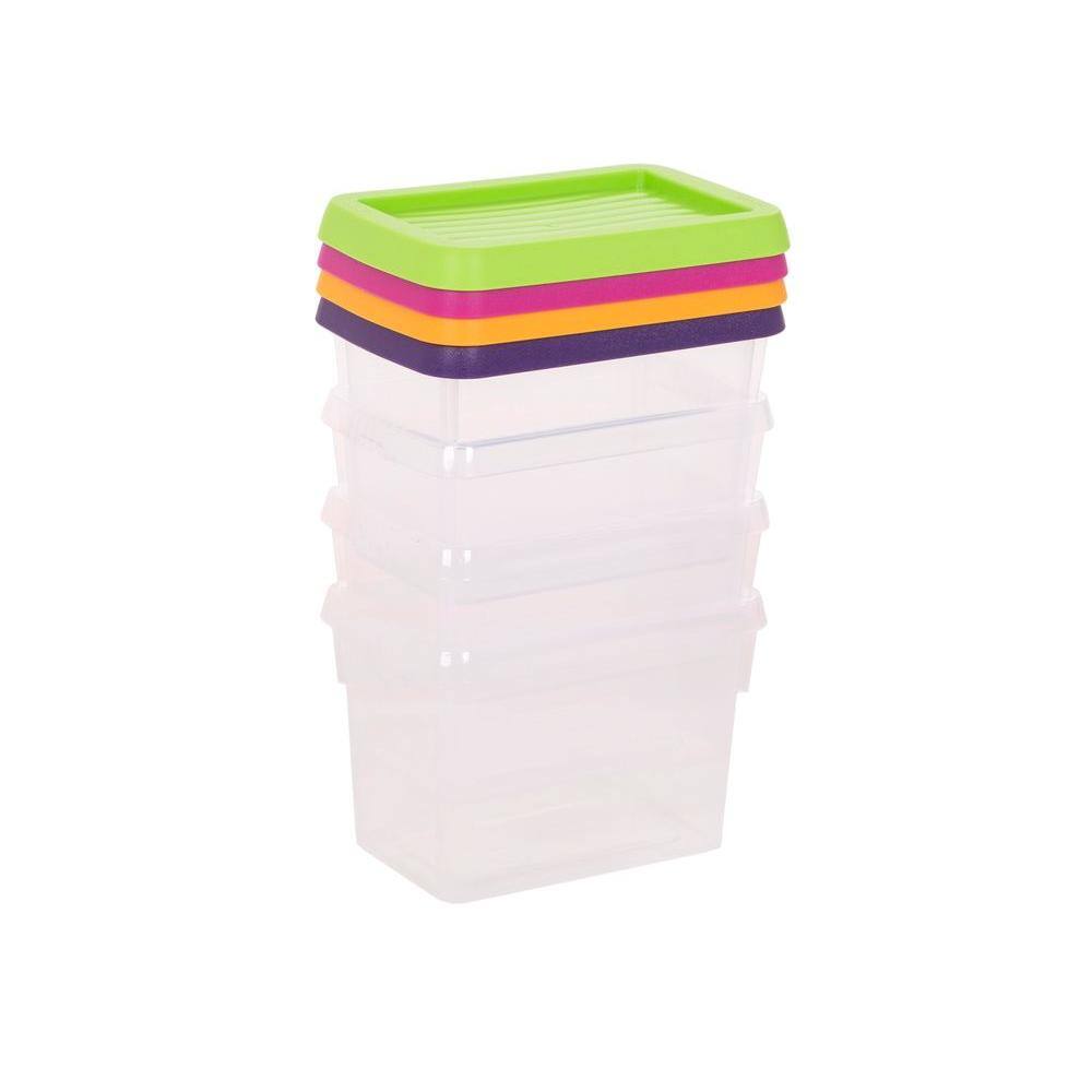 Wham 5.2 in. x 7.5 in. 7-Compartment Small Parts Organizer Box in Violet  12825 - The Home Depot