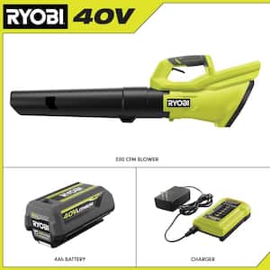 40V 120 MPH 550 CFM Cordless Battery Blower With 4.0 Ah Battery and Charger
