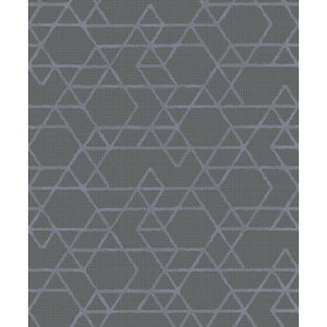 Montego Dark Grey Geometric Paper Strippable Roll (Covers 56.4 sq. ft.)