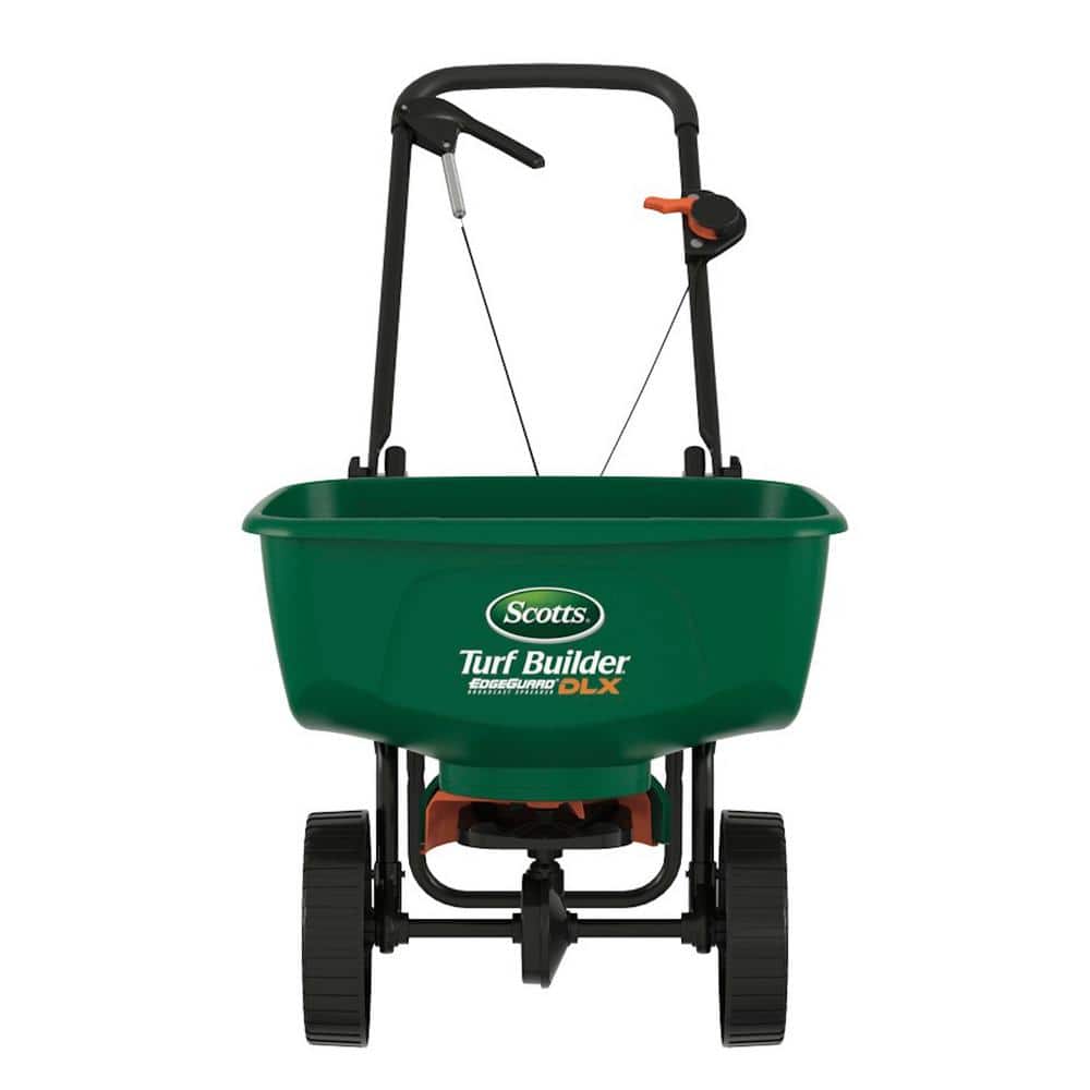 How To Use Scott Spreader Scotts 15,000 sq. ft. Turf Builder EdgeGuard DLX Broadcast Spreader for  Seed, Fertilizer, and Ice Melt 76232-4 - The Home Depot