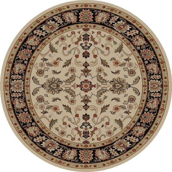 Concord Global Trading Ankara Agra Ivory 8 ft. Round Area Rug