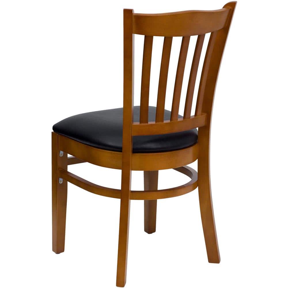 Elegant Windsor High Back Slat Chair in Black and Cherry Wood