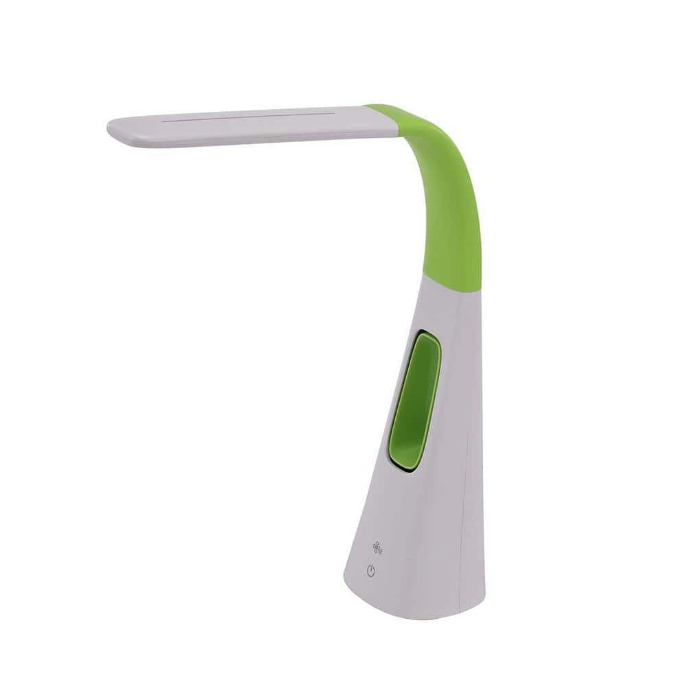 27-3/4 in. Lime Green LED Desk Lamp with Bladeless Fan, Dimmer and