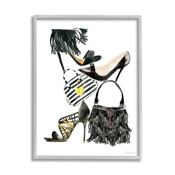 Stupell Industries Fashion Ladies Outfits Wall Art in Black Frame