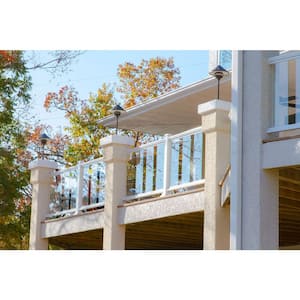 6 ft. x 36 in. White Aluminum Frame Glass Baluster Railing Kit