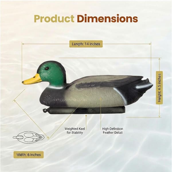 Gardenised Realistic Millard Duck Decoy for Hunting Low-Profile