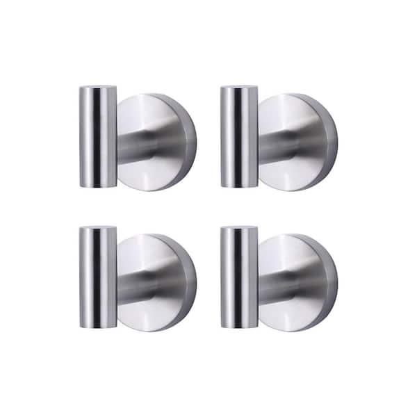 ALEASHA Round shape Knob Robe/Towel Hook in Brushed Nickel 4-Pieces