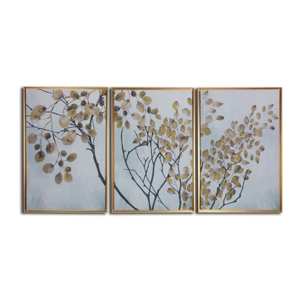 Painted Tree Tops Framed Canvas Prints, Set of 3