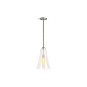 Simplice 10 in. 1-Light Brushed Nickel Shaded Pendant