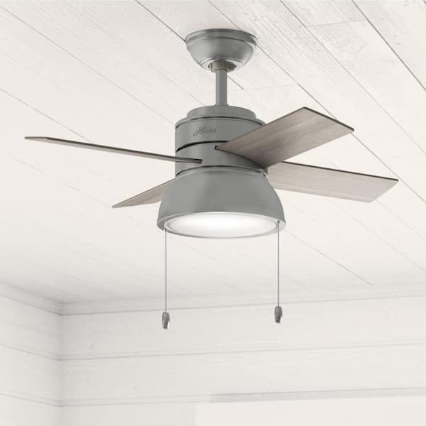 Loki 36 in. Indoor Matte Silver Ceiling Fan with Light Kit