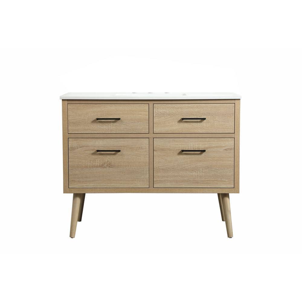 Timeless Home 42 in. W x 22 in. D x 33.5 in. H Bath Vanity in Mango Wood wi
