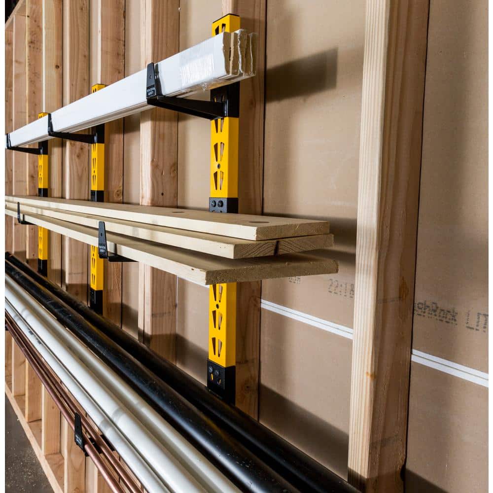 Heavy-Duty Yellow and Black Steel 3-Piece Wall Mount Cantilever Rack