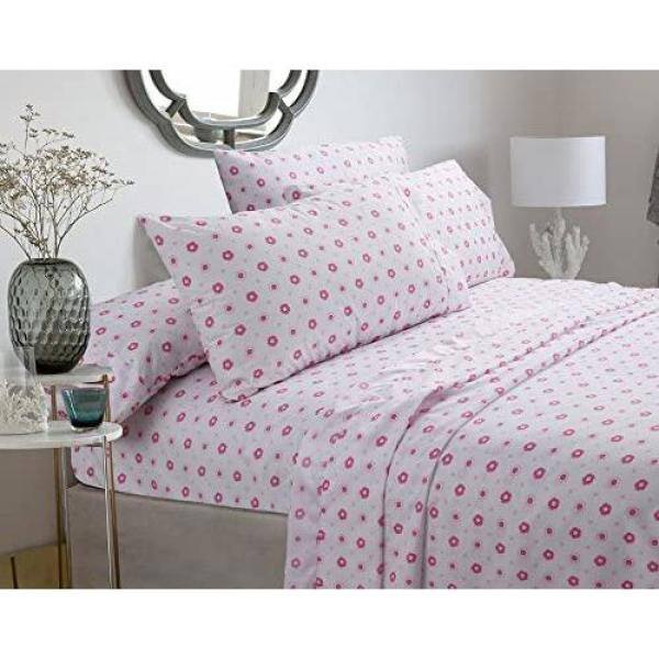 Cozy Line Home Fashions Flower Power Polka Dot 3-Piece Pink White