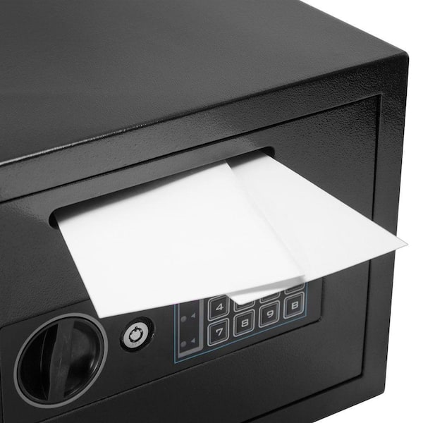 0.56 cu. ft. Steel Compact Keypad Depository Safe, Black