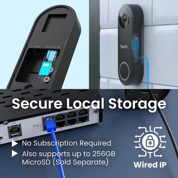 REOLINK D340P Wired PoE Video Doorbell Camera 2K+ 5MP with Chime