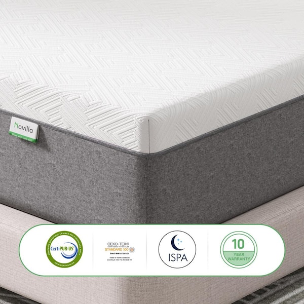 Novilla - 12 in. Medium to Firm Gel Memory Foam Tight Top Queen Mattress, OEKO-TEX Standard 100 Certification Mattresses