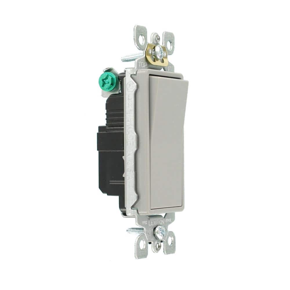 Leviton Light Gray 3-Gang Polycarbonate Screwless Wall Plate