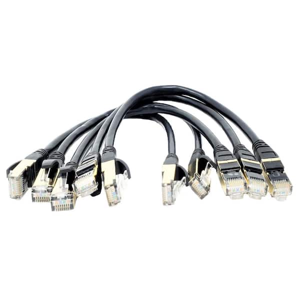 Micro Connectors, Inc 1 ft. CAT 8 SFTP 26AWG Double Shielded RJ45