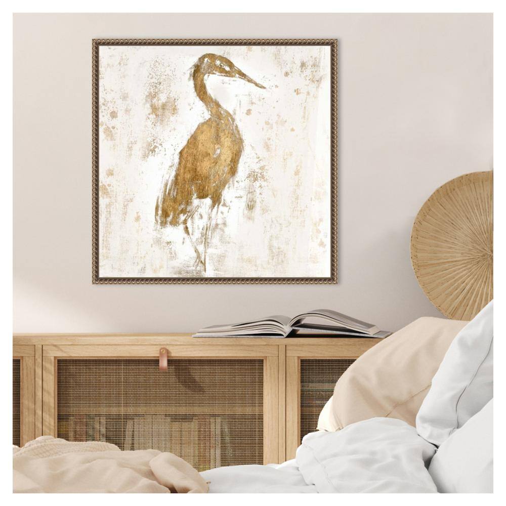 Gilded Heron Abstract Canvas Framed Wall Art 22 x 22-in