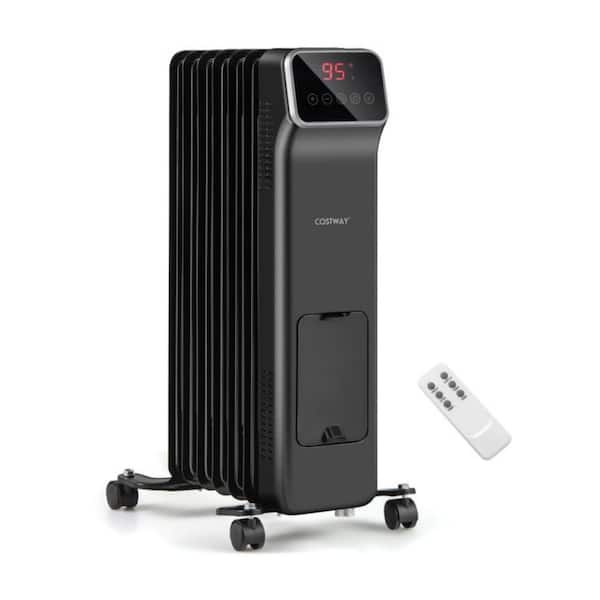 1500-Watt Electric Oil Filled Radiator Space Heater with Remote Control 3 Modes 24H Timer for Living Space