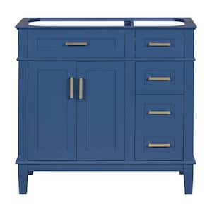 35.4 in. W x 17.8 in. D x 34 in. H Bath Vanity Cabinet Without Top in Blue