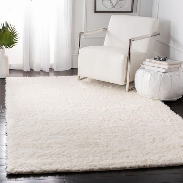 Madrid Shag Ivory 9 ft. x 12 ft. Solid Area Rug
