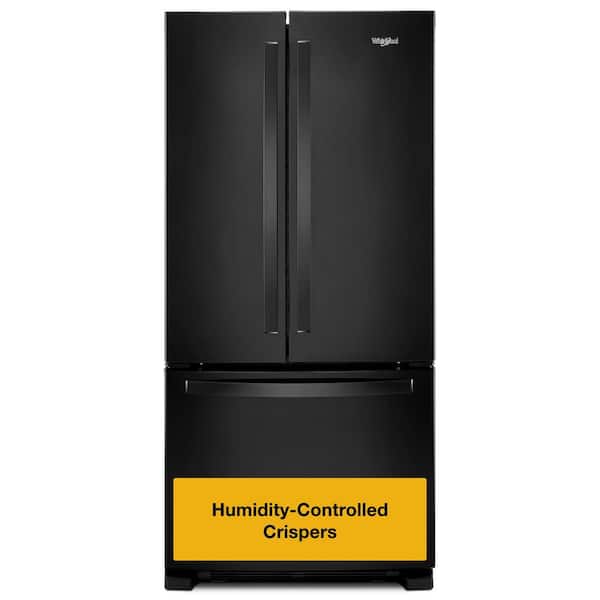 33 in. 22 cu. ft. Standard Depth French Door Refrigerator in Black