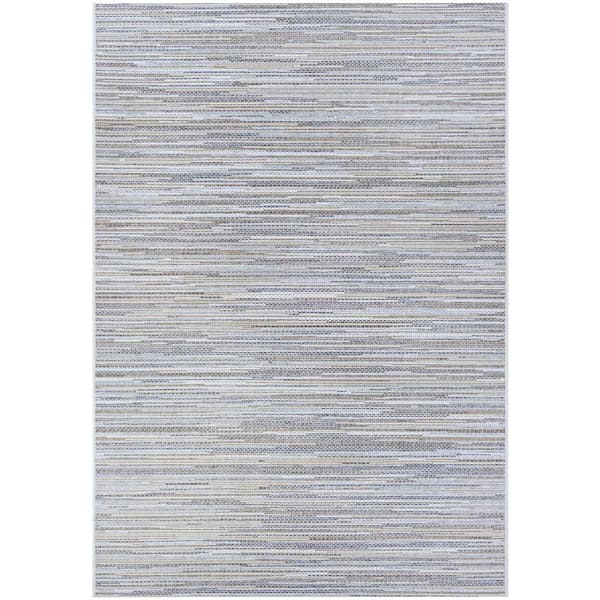 Monte Carlo Coastal Breeze Taupe-Champagne 2 ft. x 3 ft. 7 in. Indoor/Outdoor Area Rug